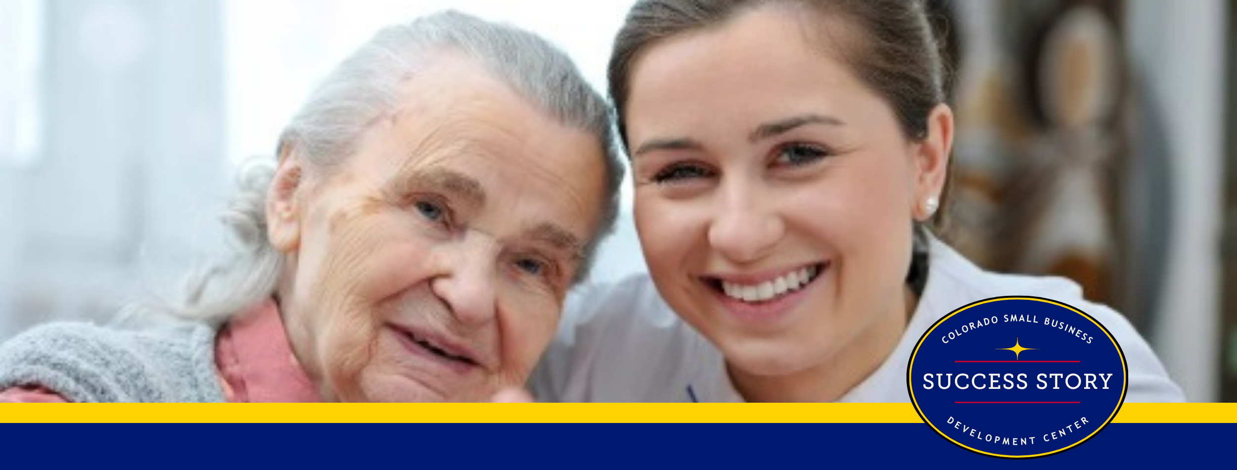 A nurse and a woman smiling at the camera.